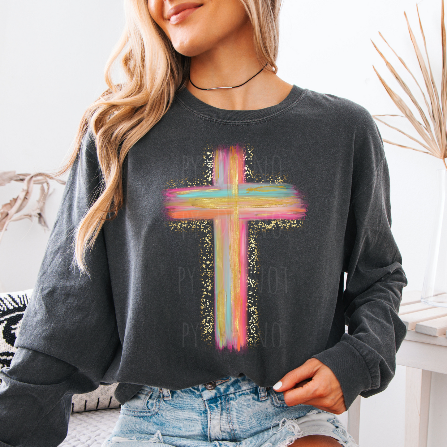 Colorful Brushstroke Cross