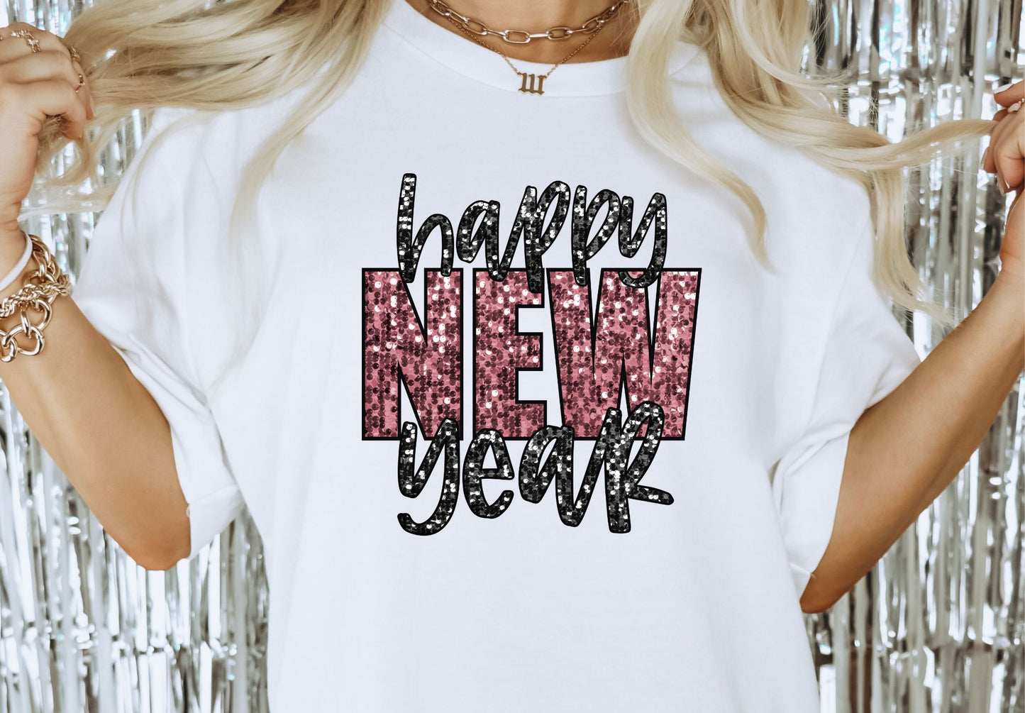 Happy New Year Faux Glitter