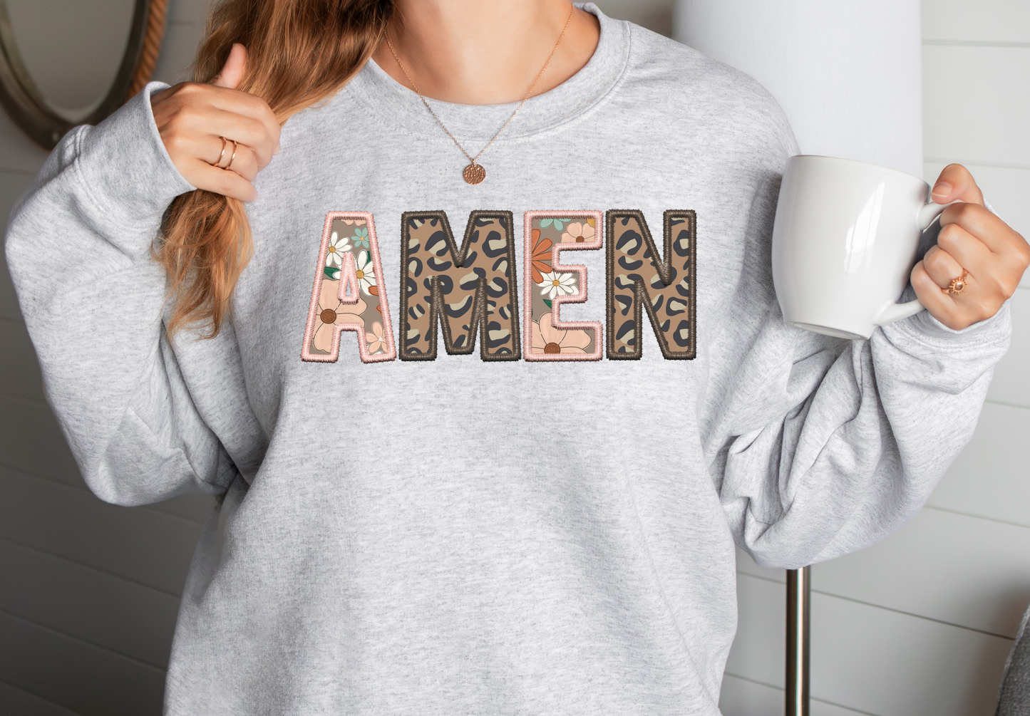 Faux Embroidery Amen