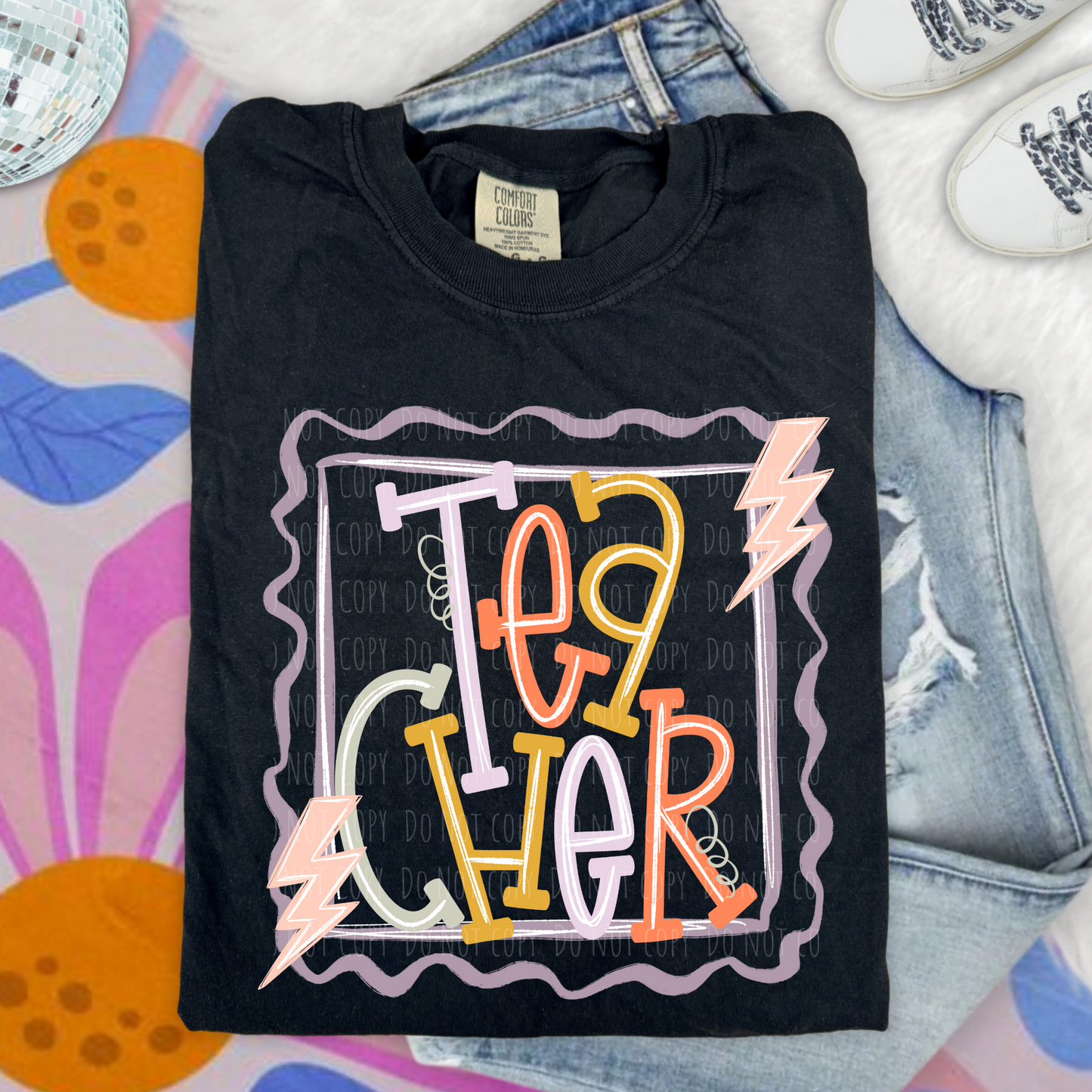 Teacher Lightning Squiggly Frame