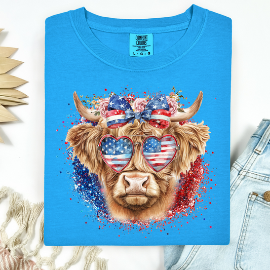 Patriotic Highland Cow