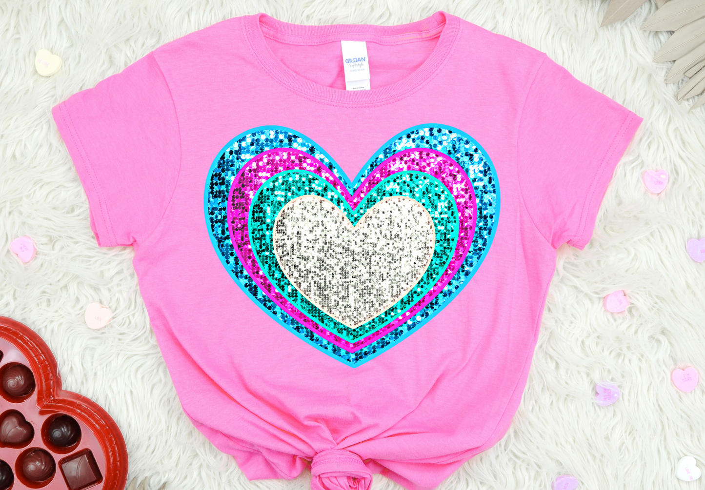 Faux Embroidery Layered Heart