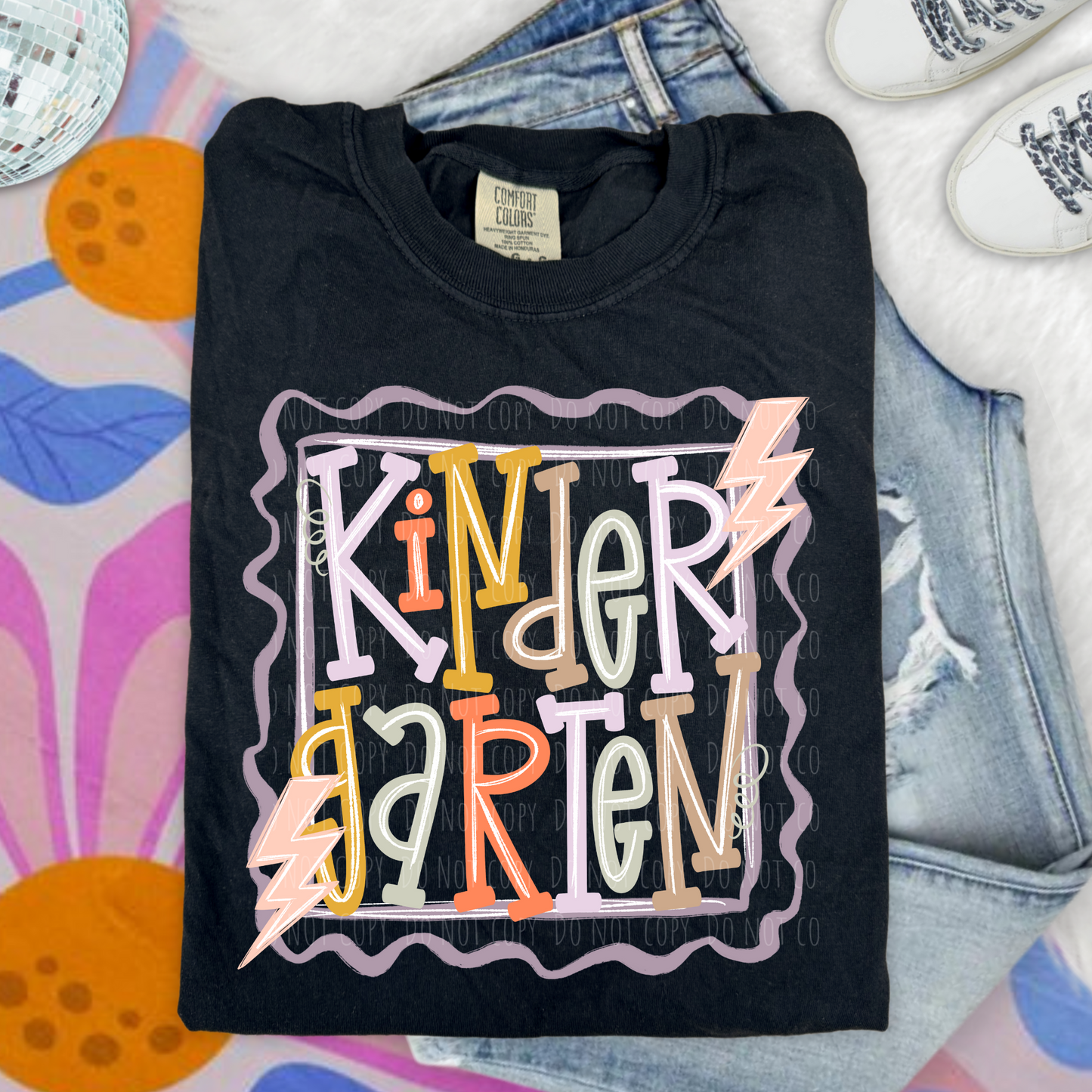 Kindergarten Lightning Squiggly Frame