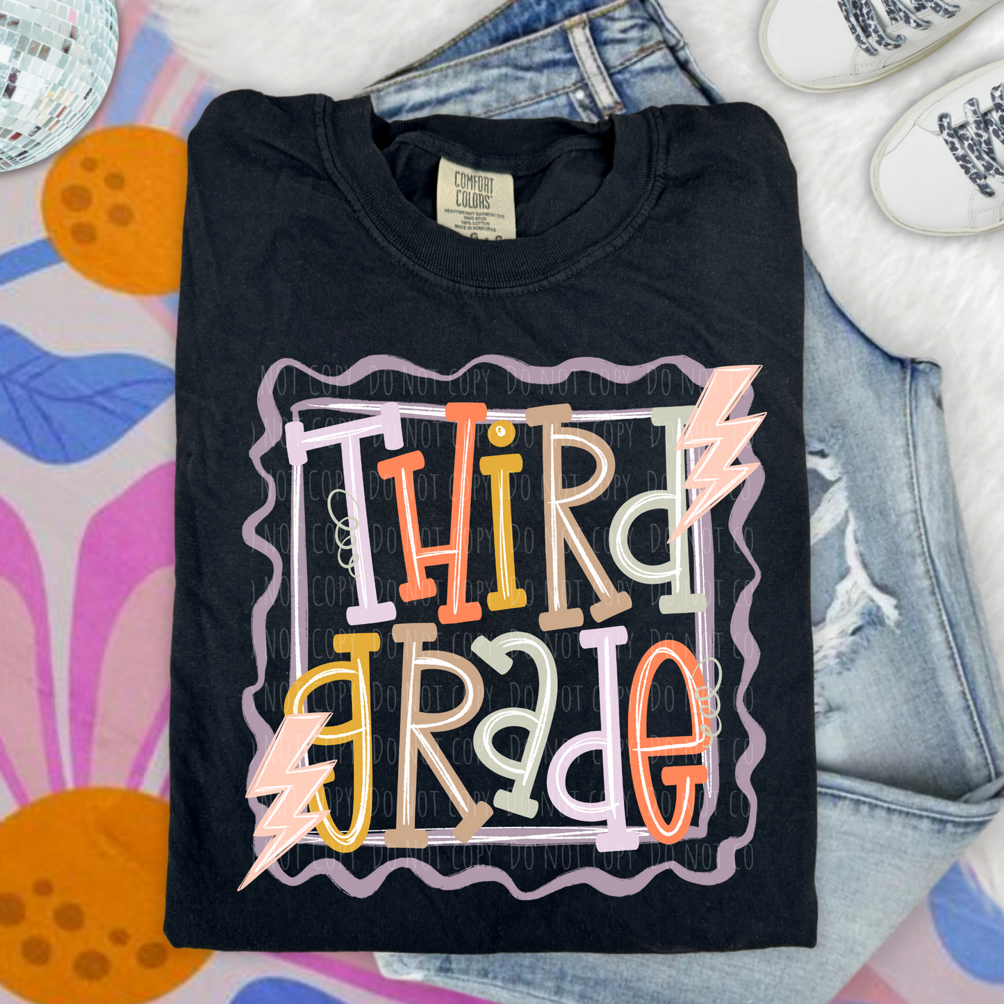 Third Grade Lightning Squiggly Frame