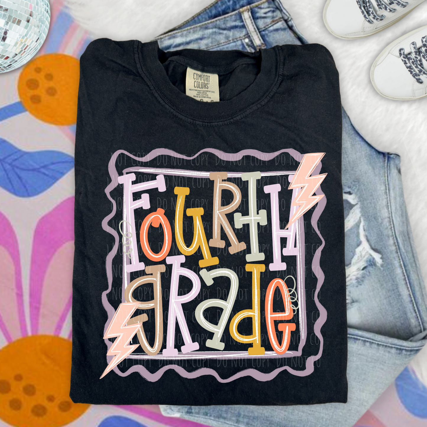 Fourth Grade Lightning Squiggly Frame