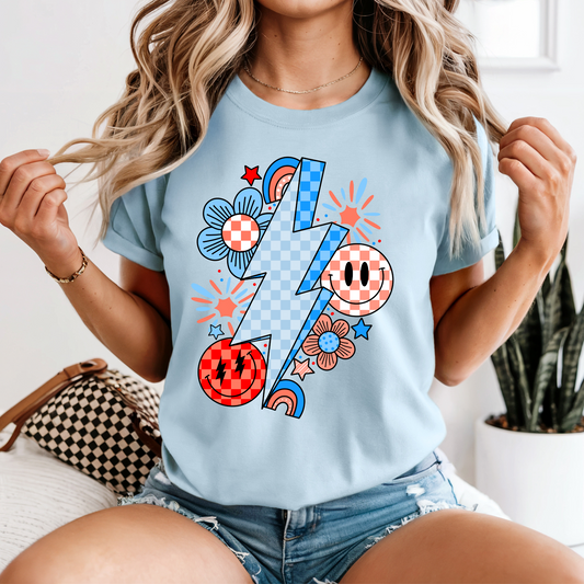 Retro Checkered Patriotic Collage