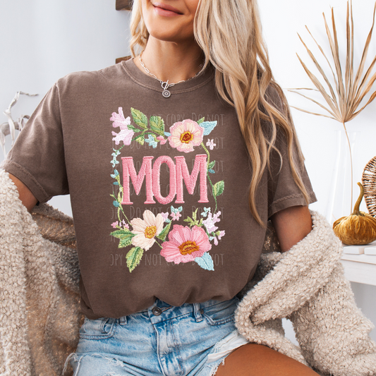 Mom Faux Embroidery