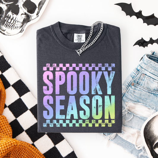 Ombre Spooky Season Checkered