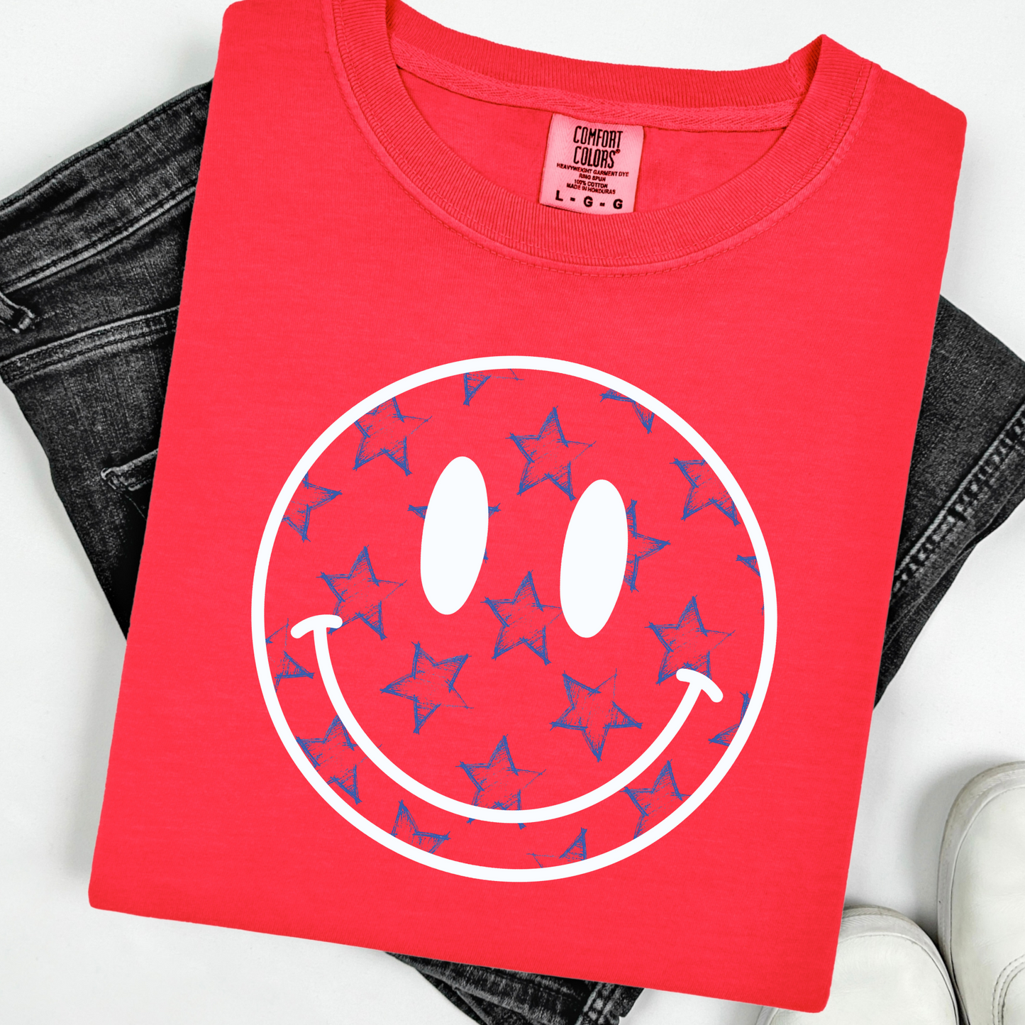 Distressed Star Smiley