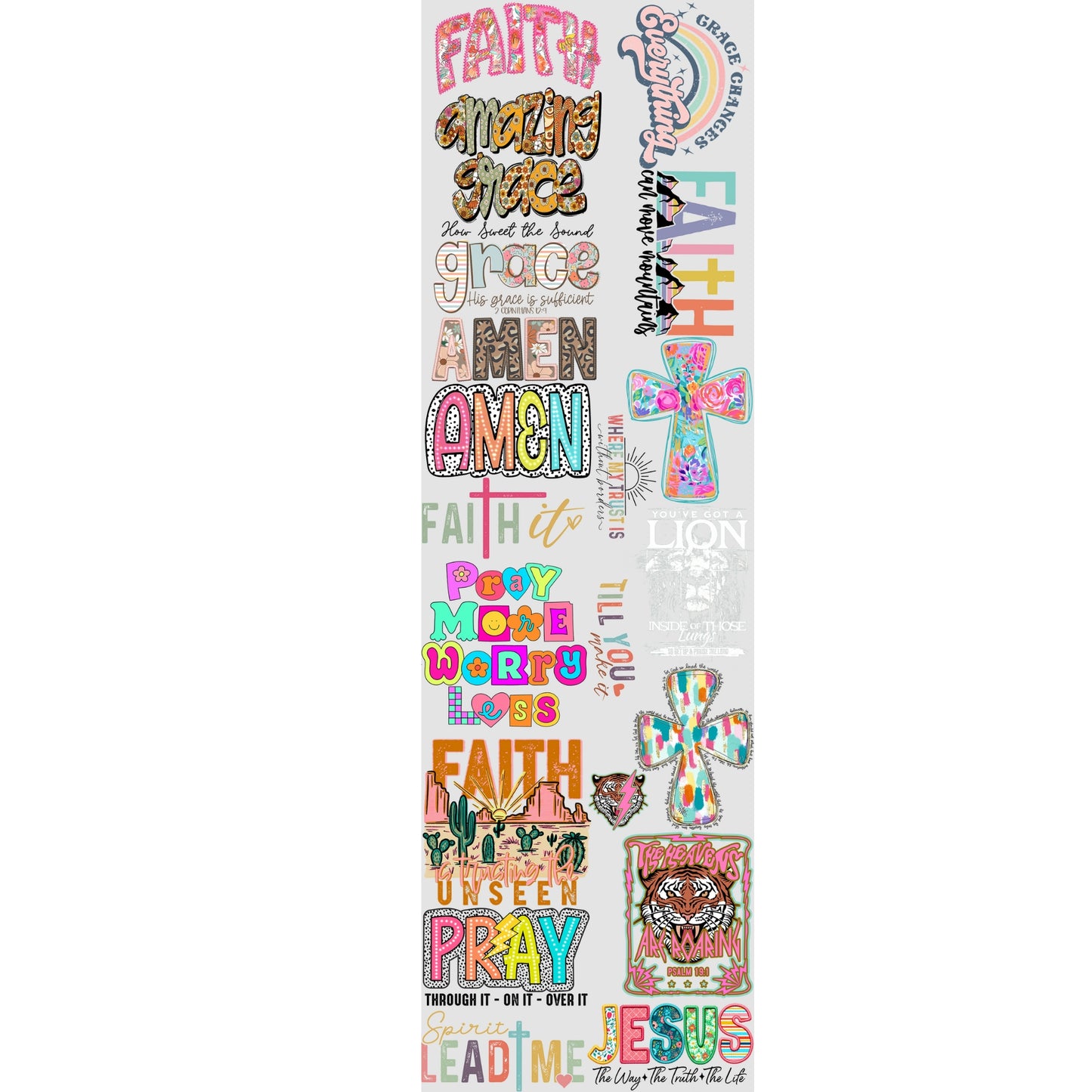 Faith Based Premade Gang Sheet 22x72