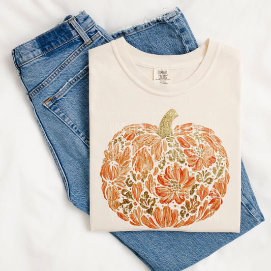 Painted Floral Pumpkin