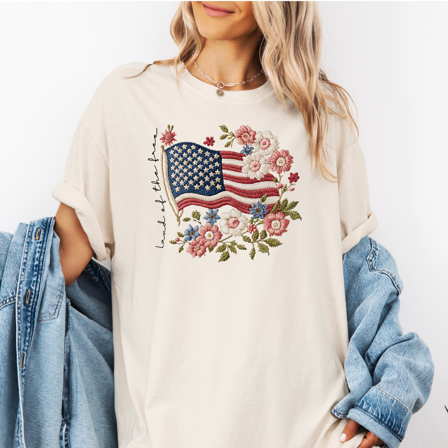 Faux Embroidery Flag