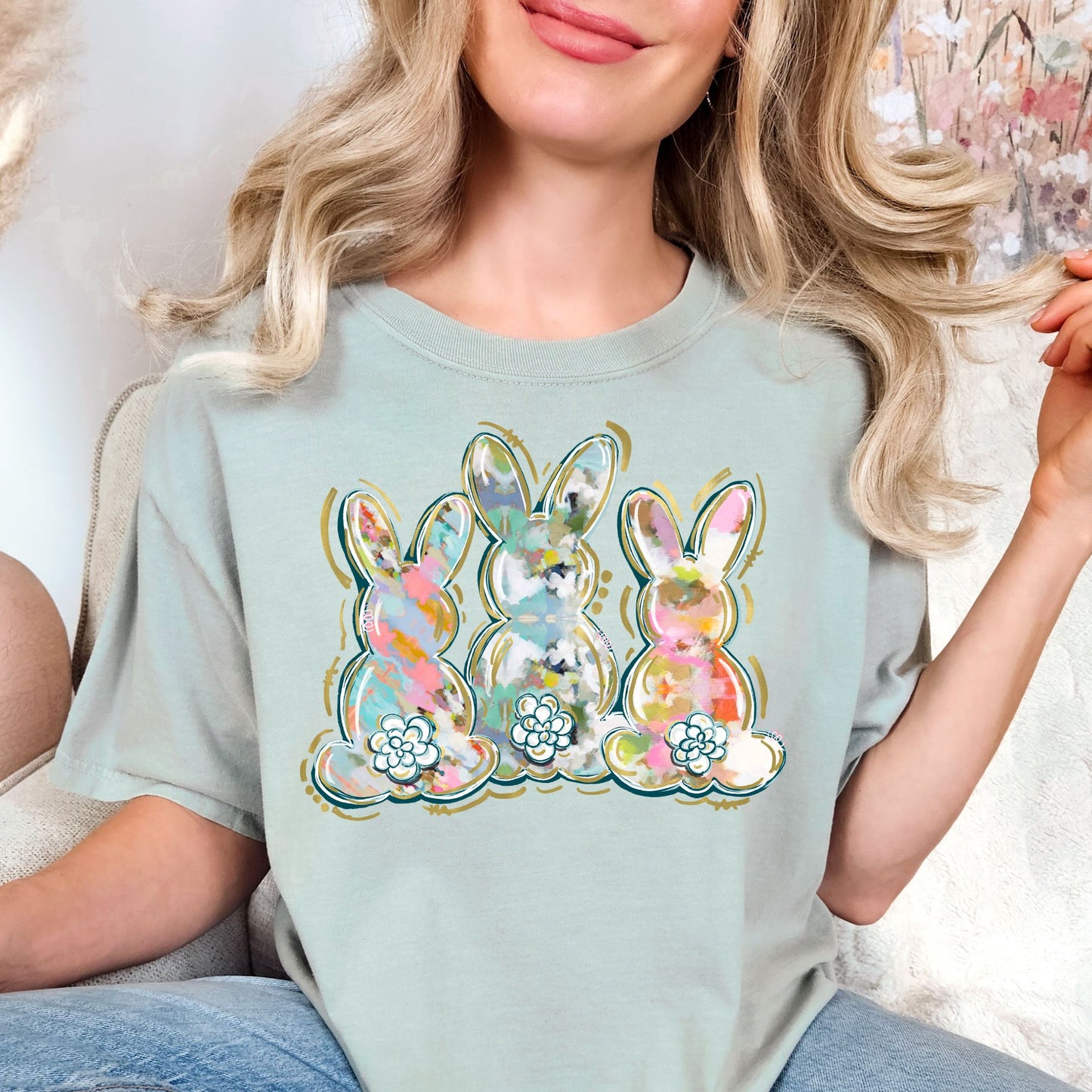 Watercolor Bunny Trio