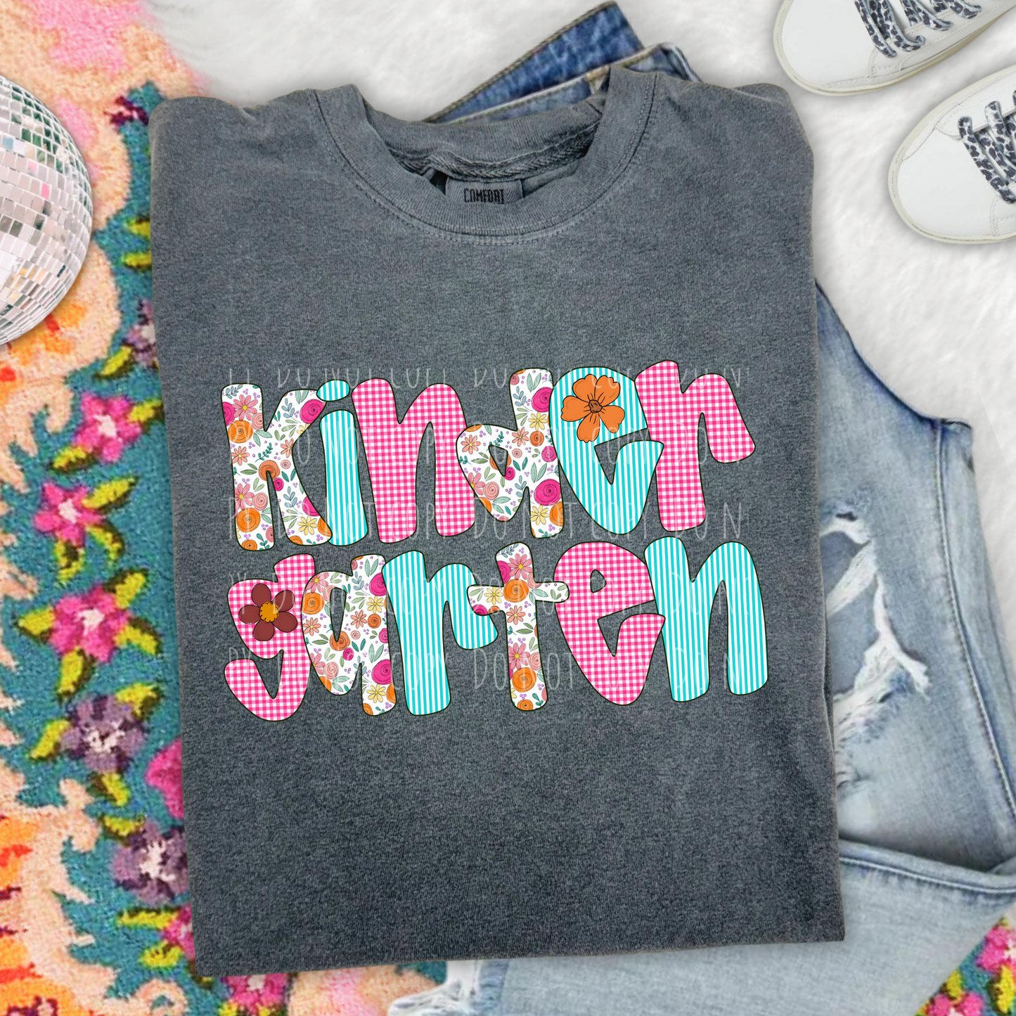 Kindergarten Floral Gingham