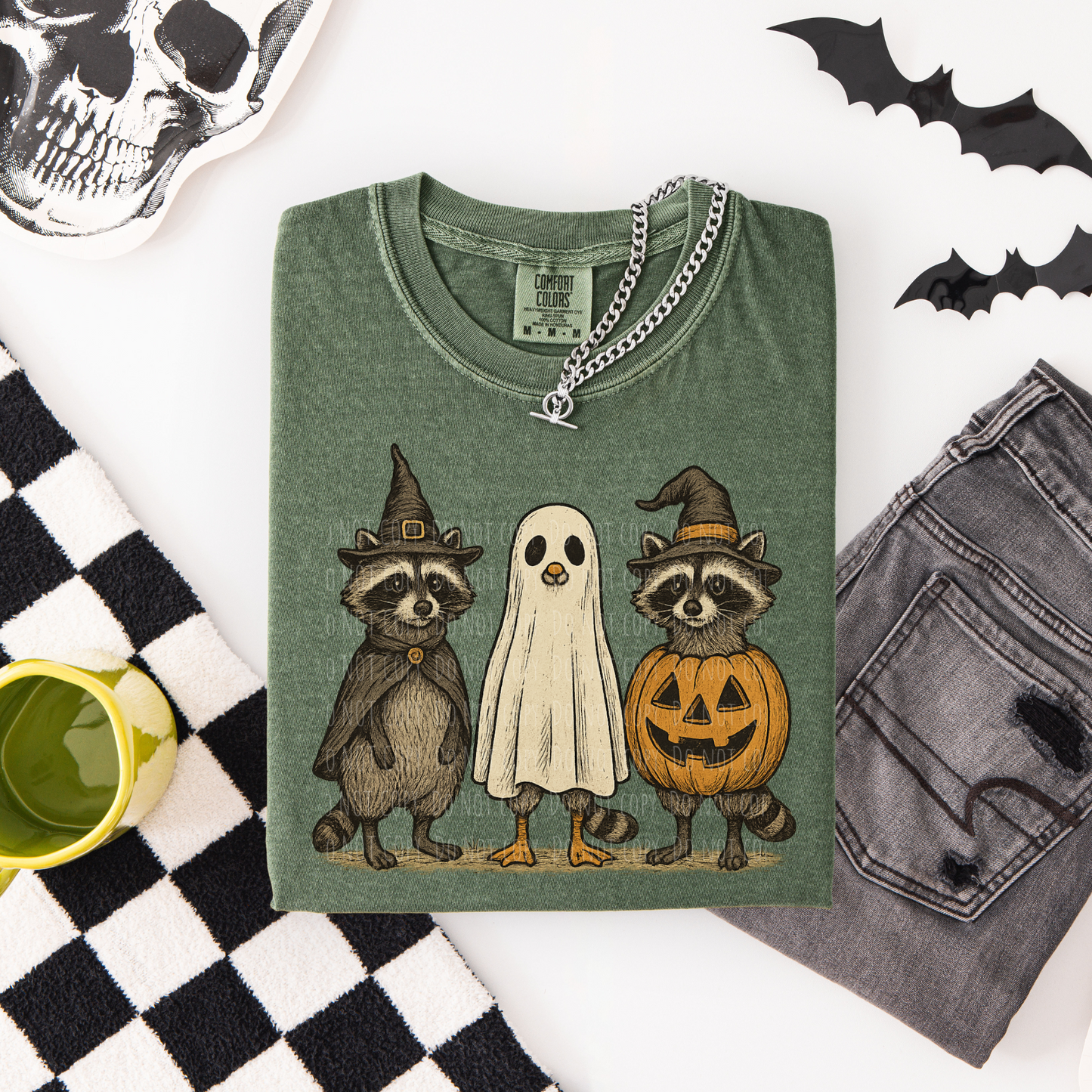 Halloween Racoon Trio