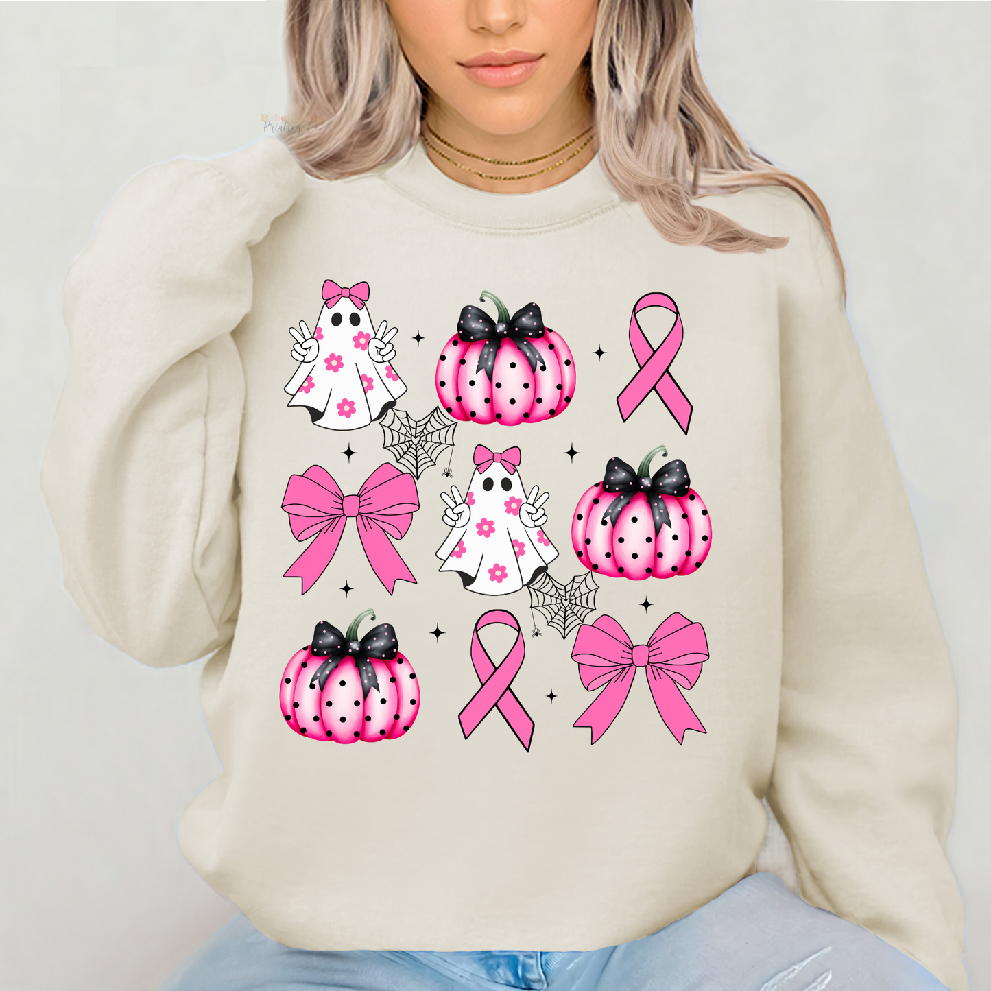 Breast Cancer Awareness Coquette Ghost