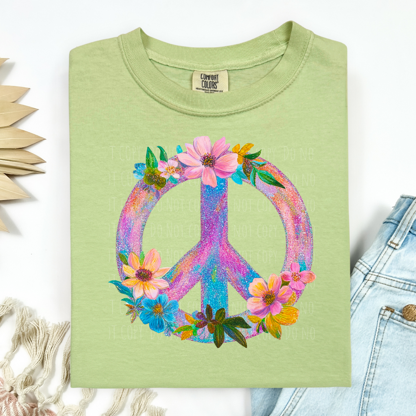 Faux Glitter Peace Sign