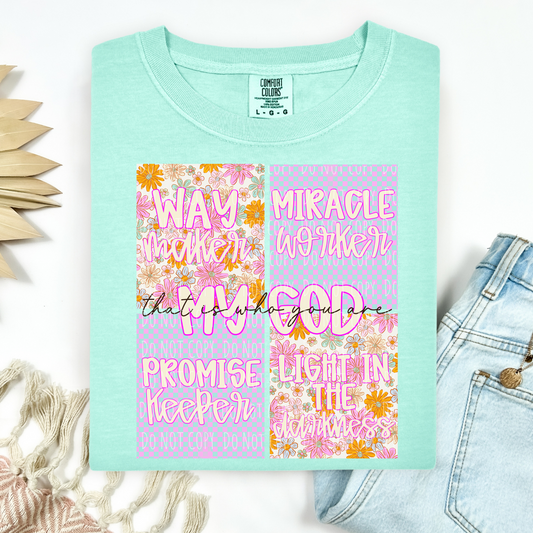 My God Floral Checkered