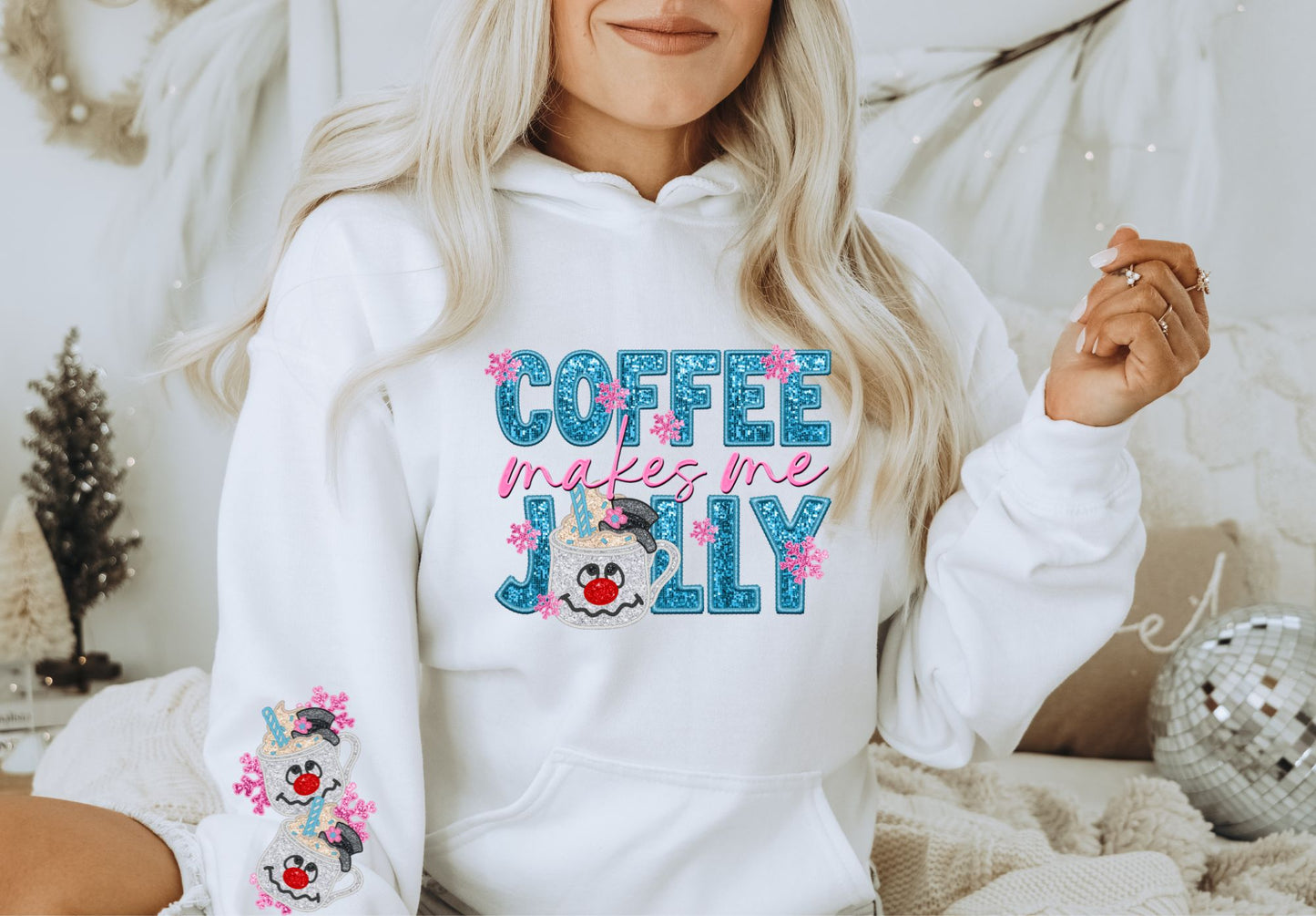 Coffee Makes Me Jolly faux