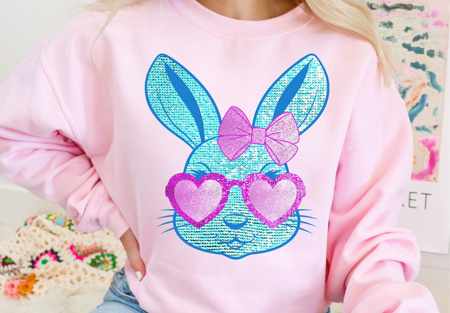 Faux Sequin Bunny