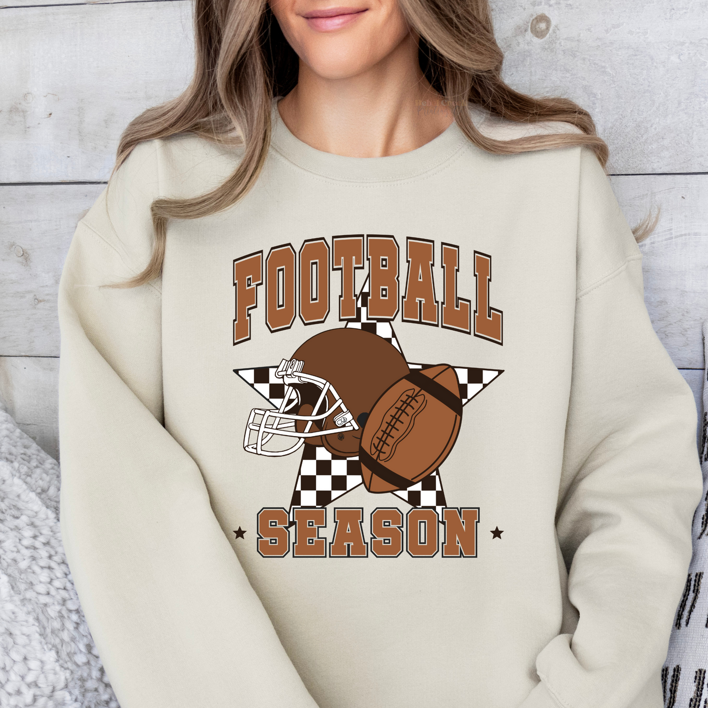 Football Season Checkered Star