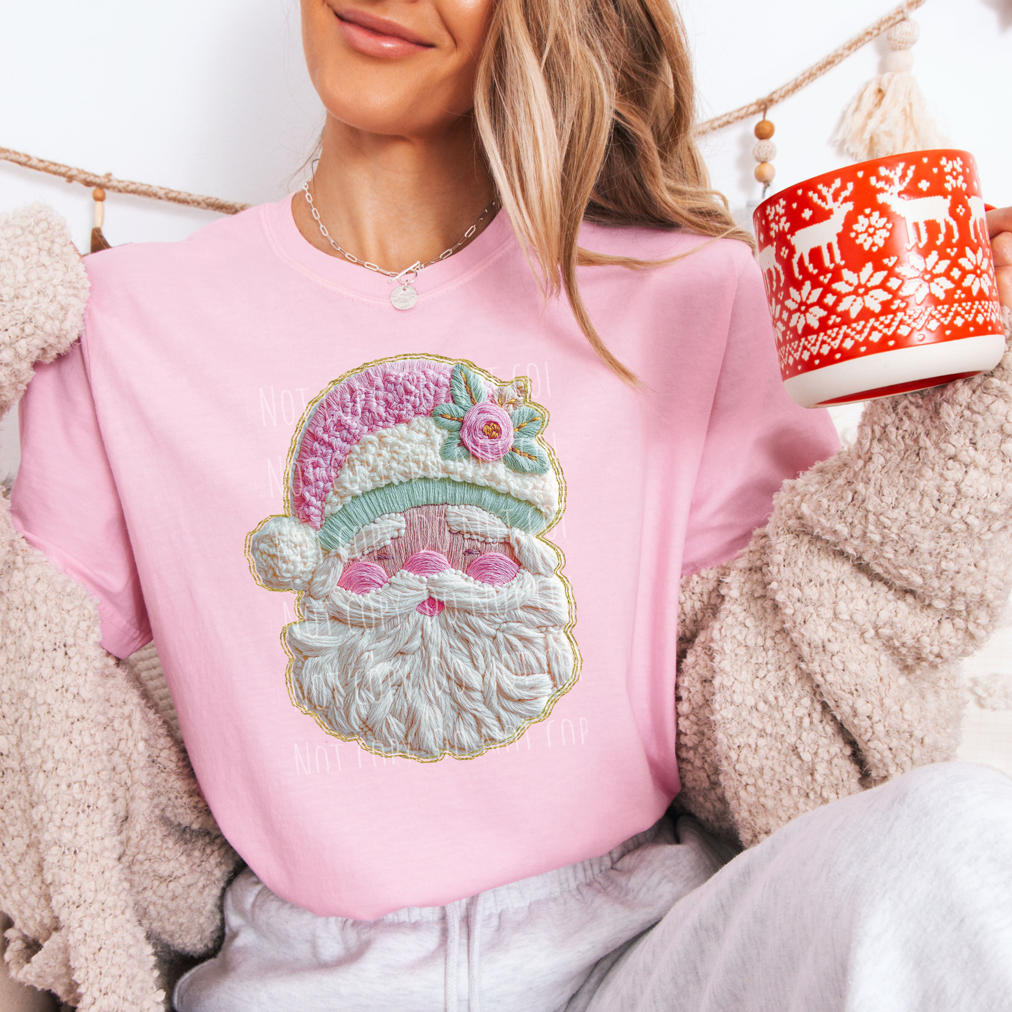 Faux Yarn Cutesy Santa