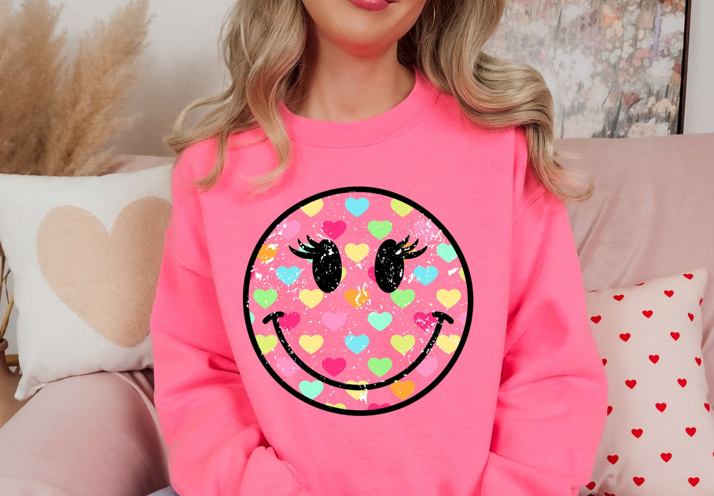 Smiley Colored Hearts