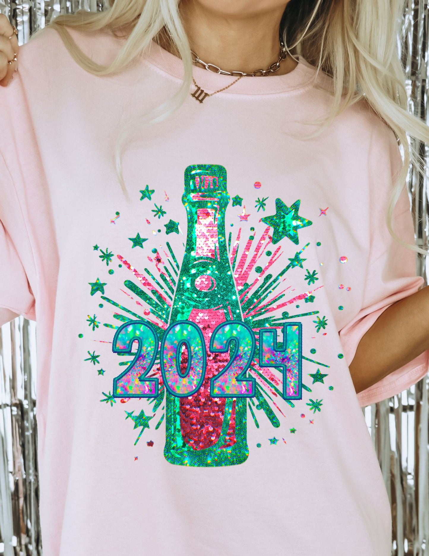 2024 Champagne Faux Glitter