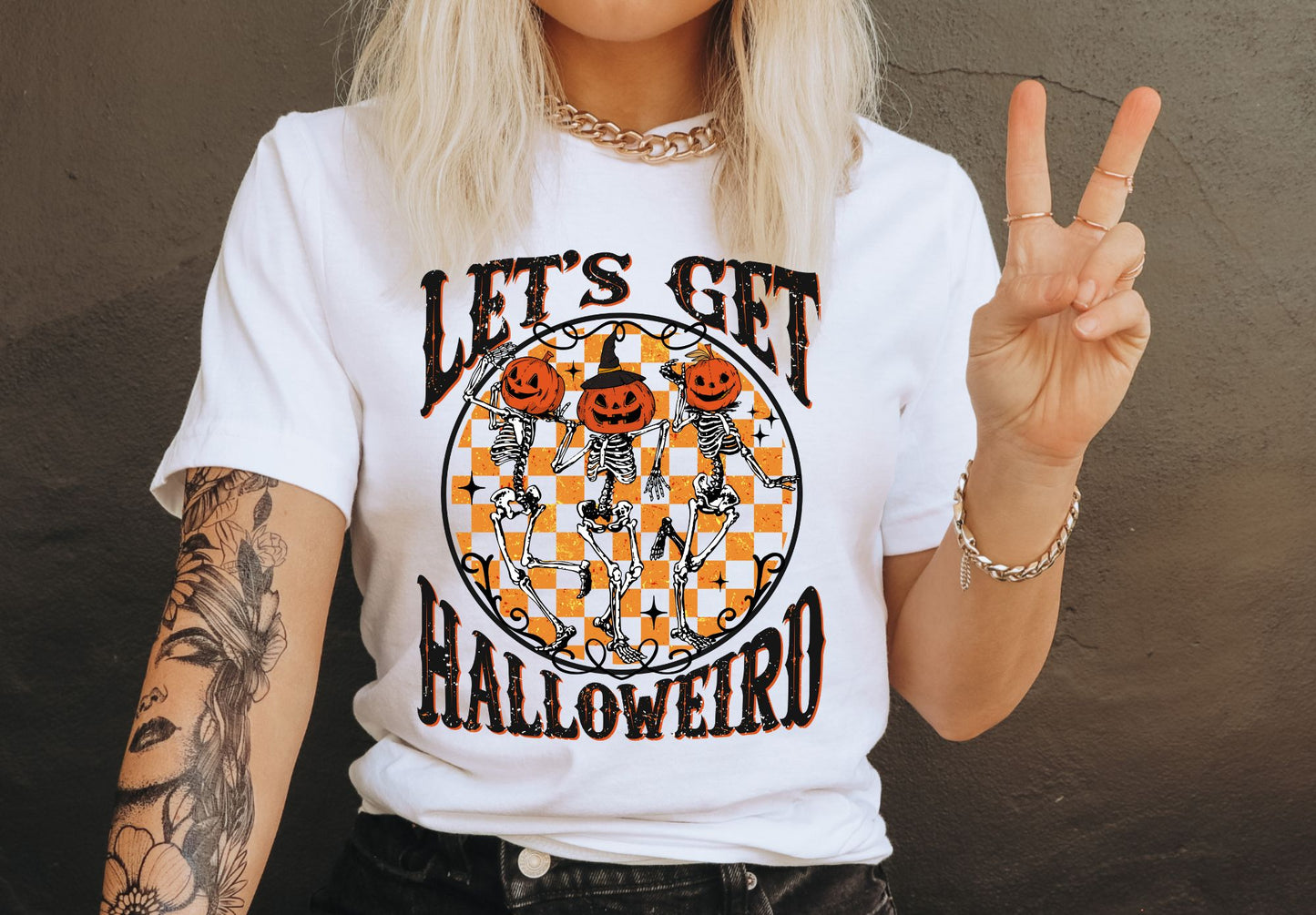 Lets Get Halloweird orange outline