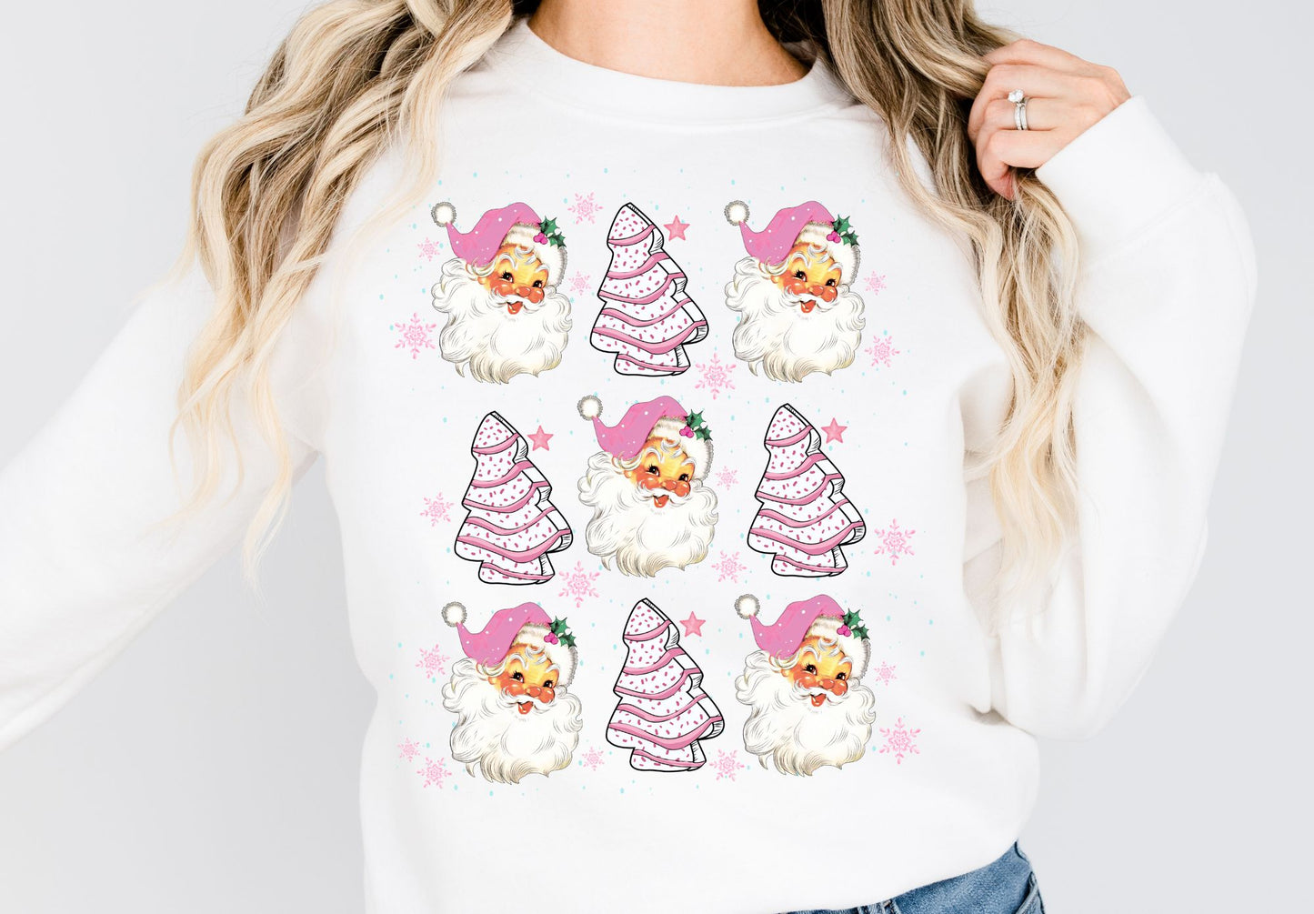 Santa Pink Tree Cakes