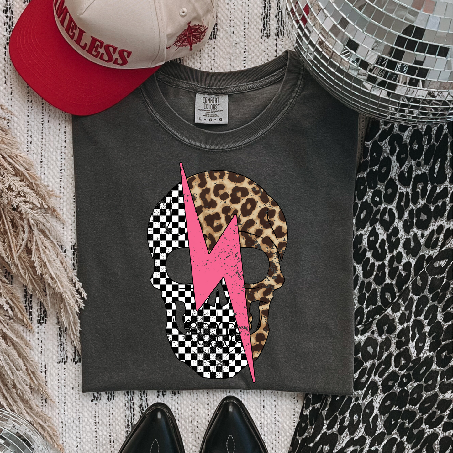 Leopard and Checkered Skull