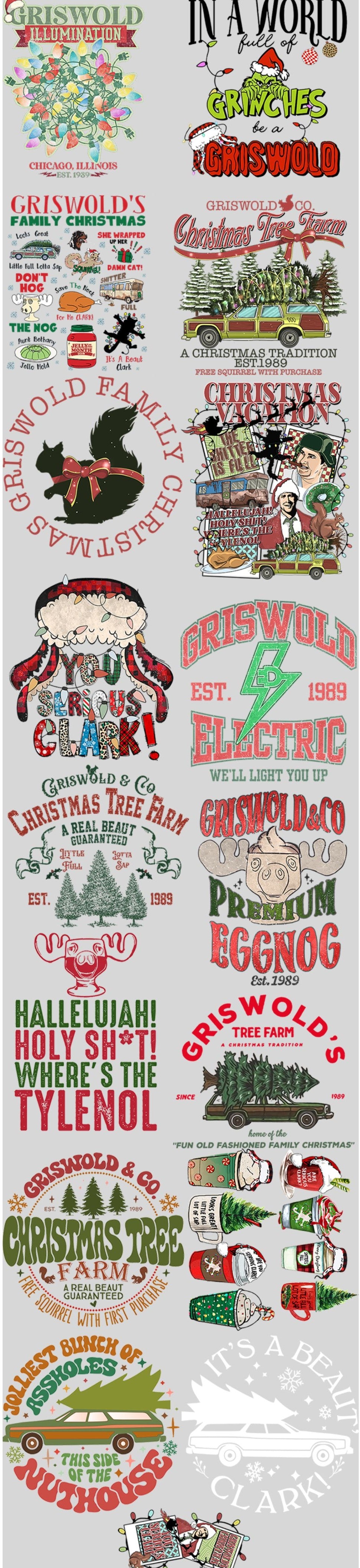 Christmas Vacation Premade Gang Sheet (22x96)