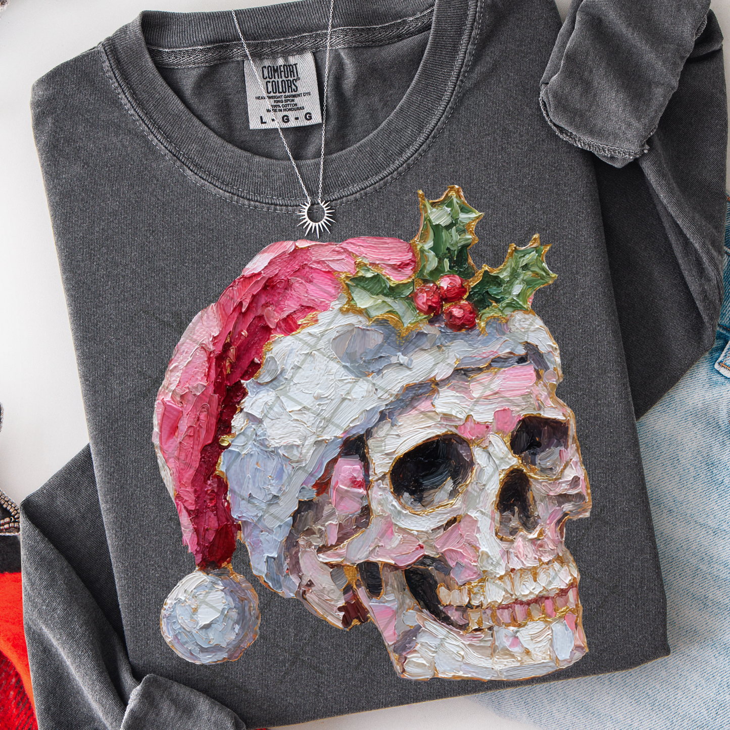 Painted Christmas Skull