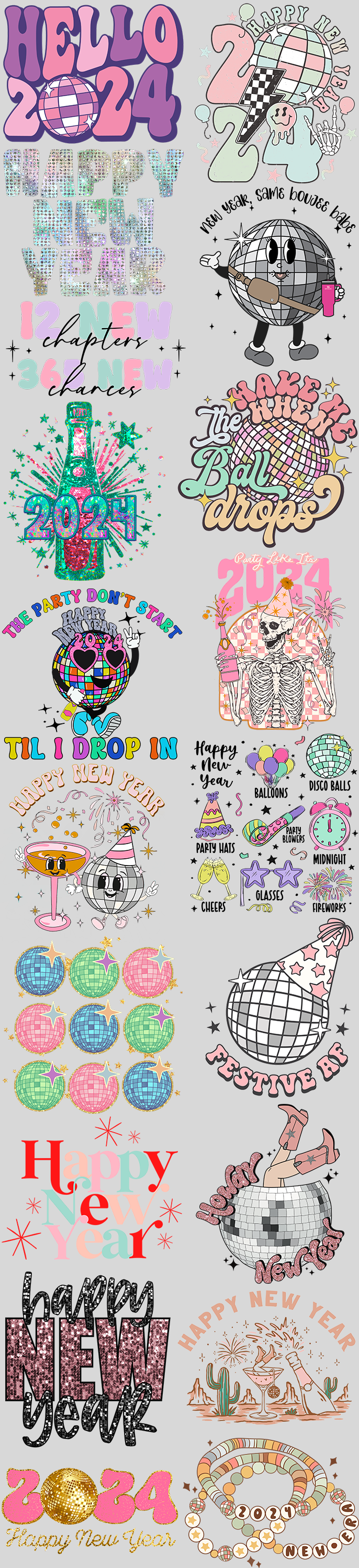 New Year Premade Gang Sheet 22x96