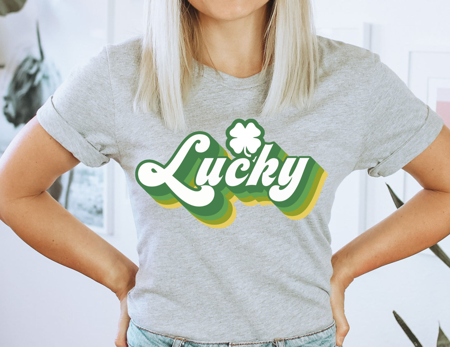 Lucky Retro White Shamrock