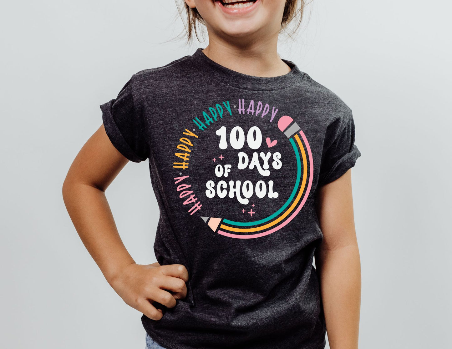 Colorful Pencil Happy 100 (white)