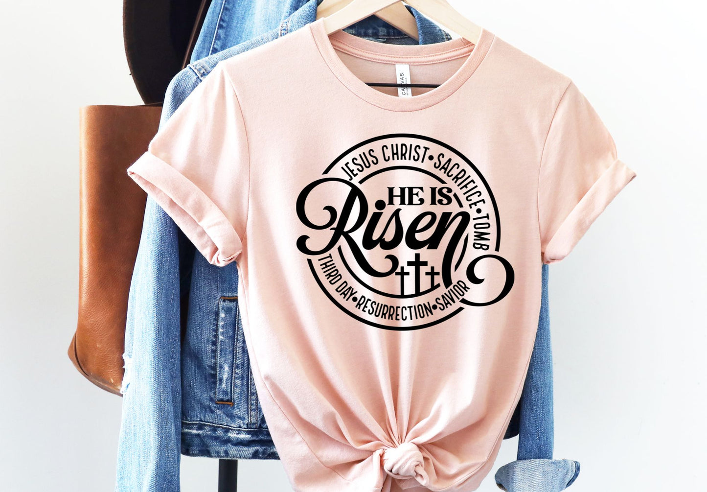 He is Risen Circle (black)