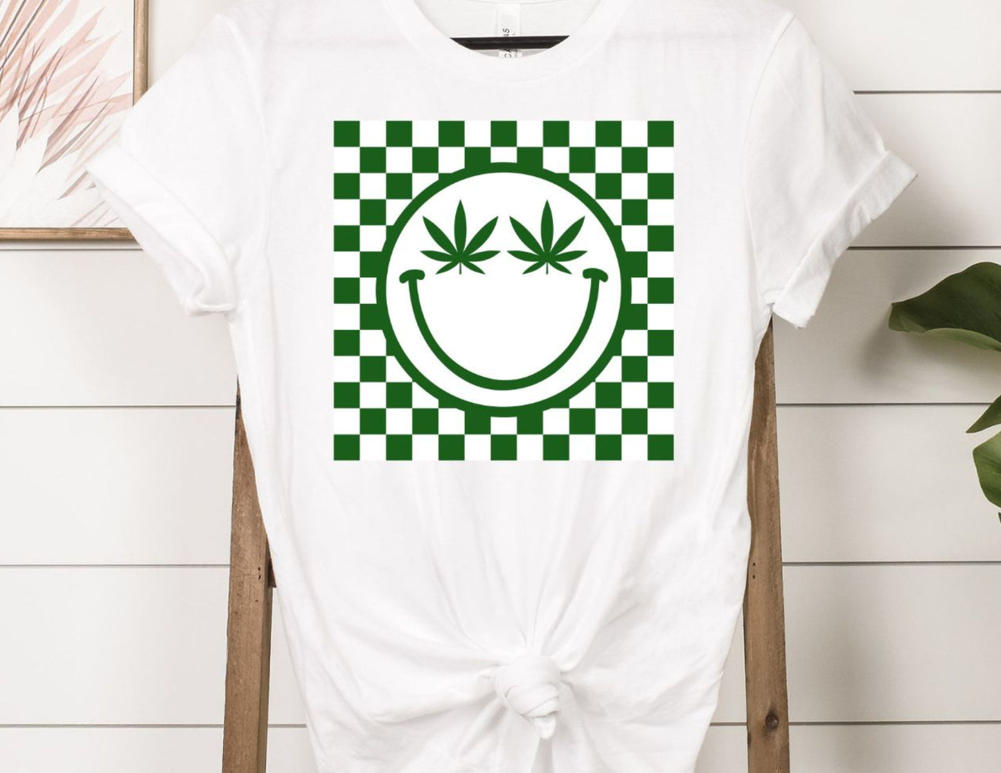 Pothead Smiley Checkerboard DTF Transfer