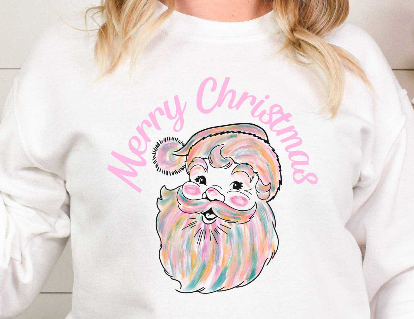 Merry Christmas Watercolor Santa DTF Transfer