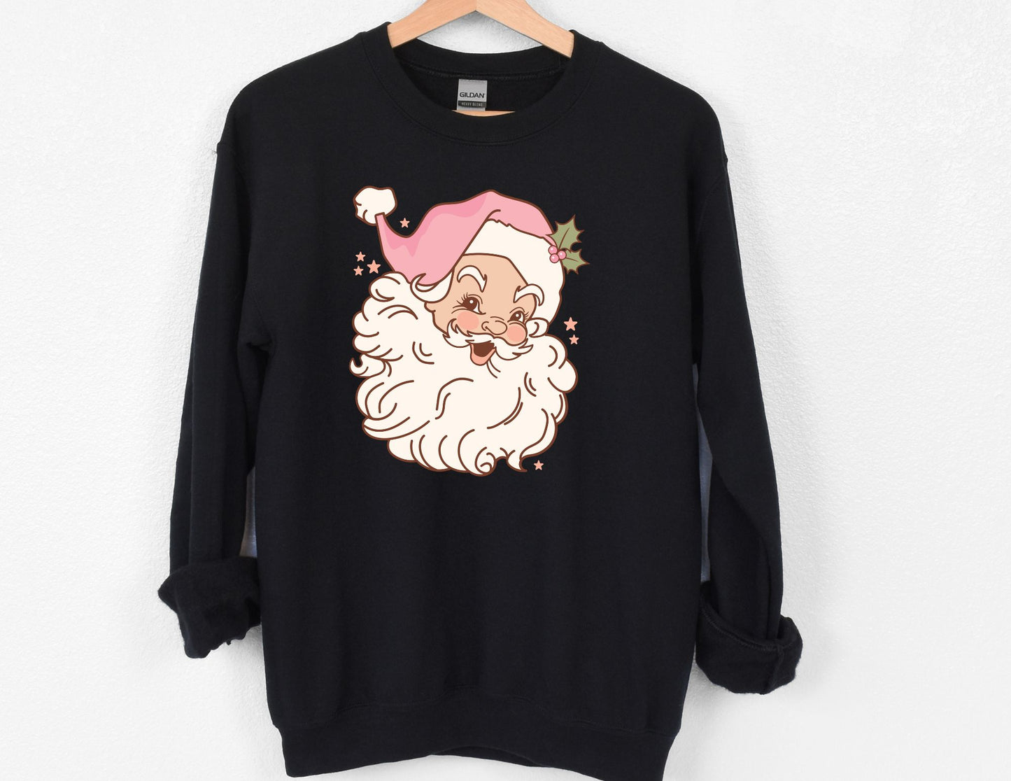 Pink Santa DTF Transfer