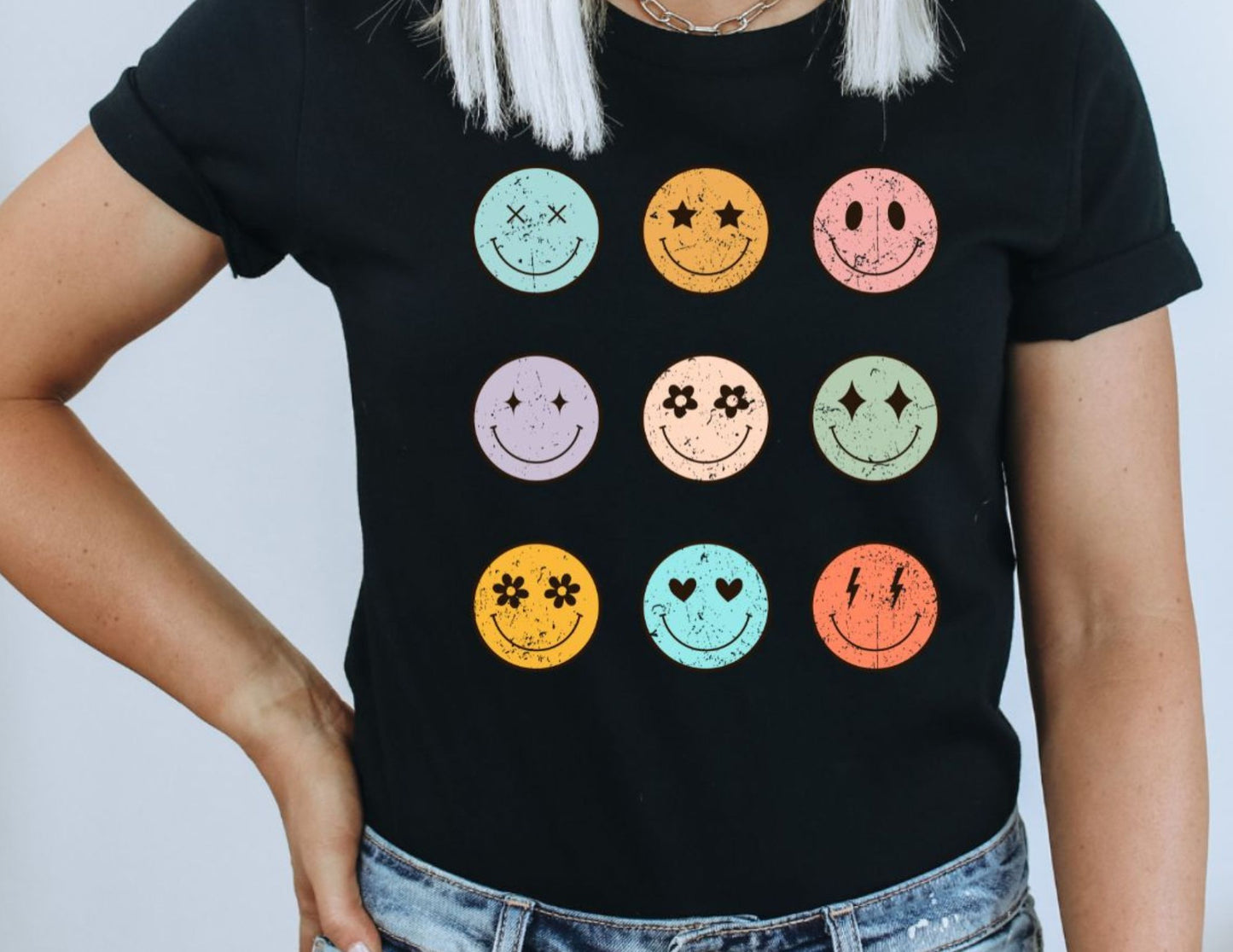 Stacked Smiley DTF Transfer