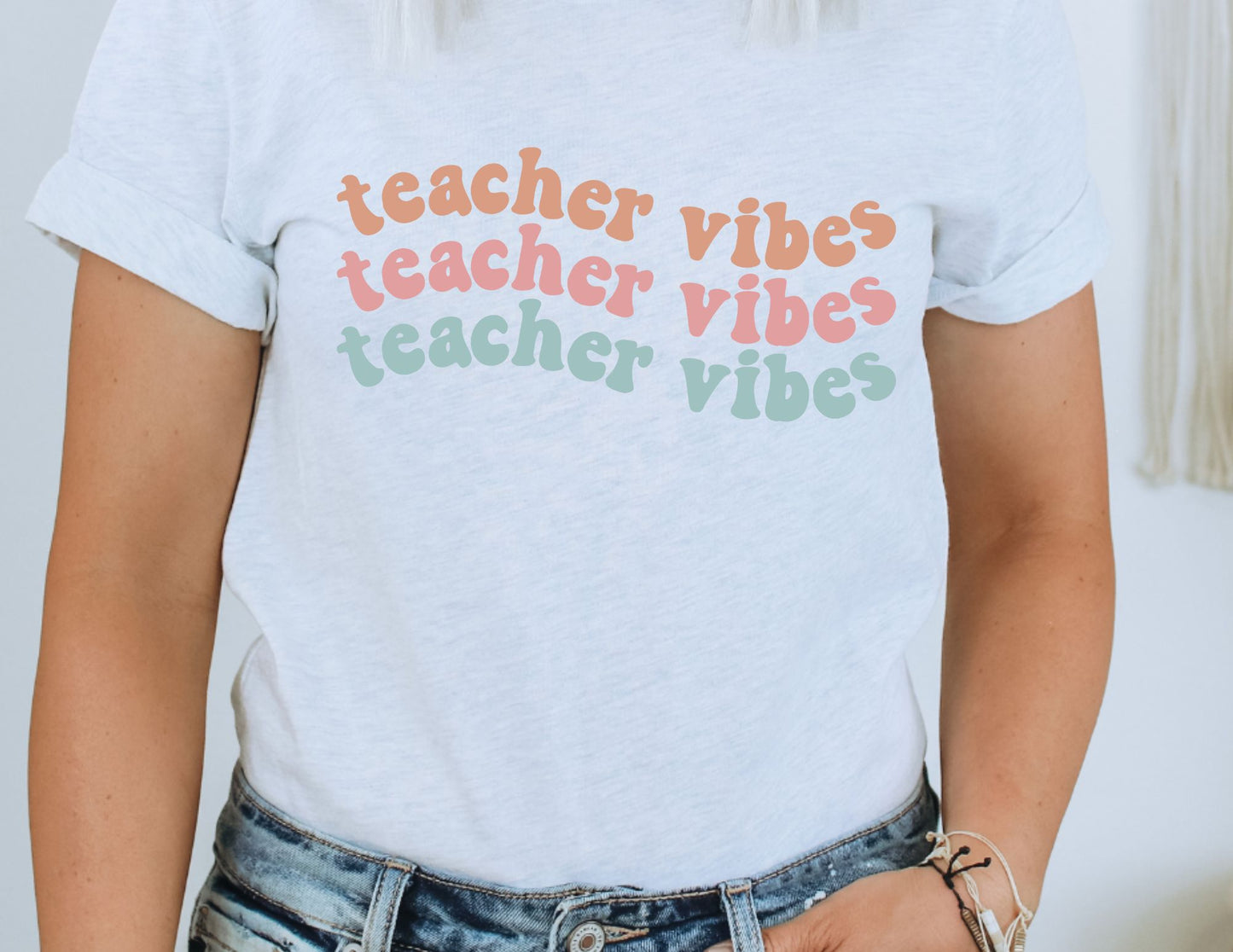 Teacher Vibes Stacked DTF Transfer