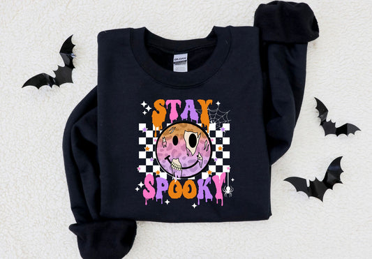 Stay Spooky checkered colorful