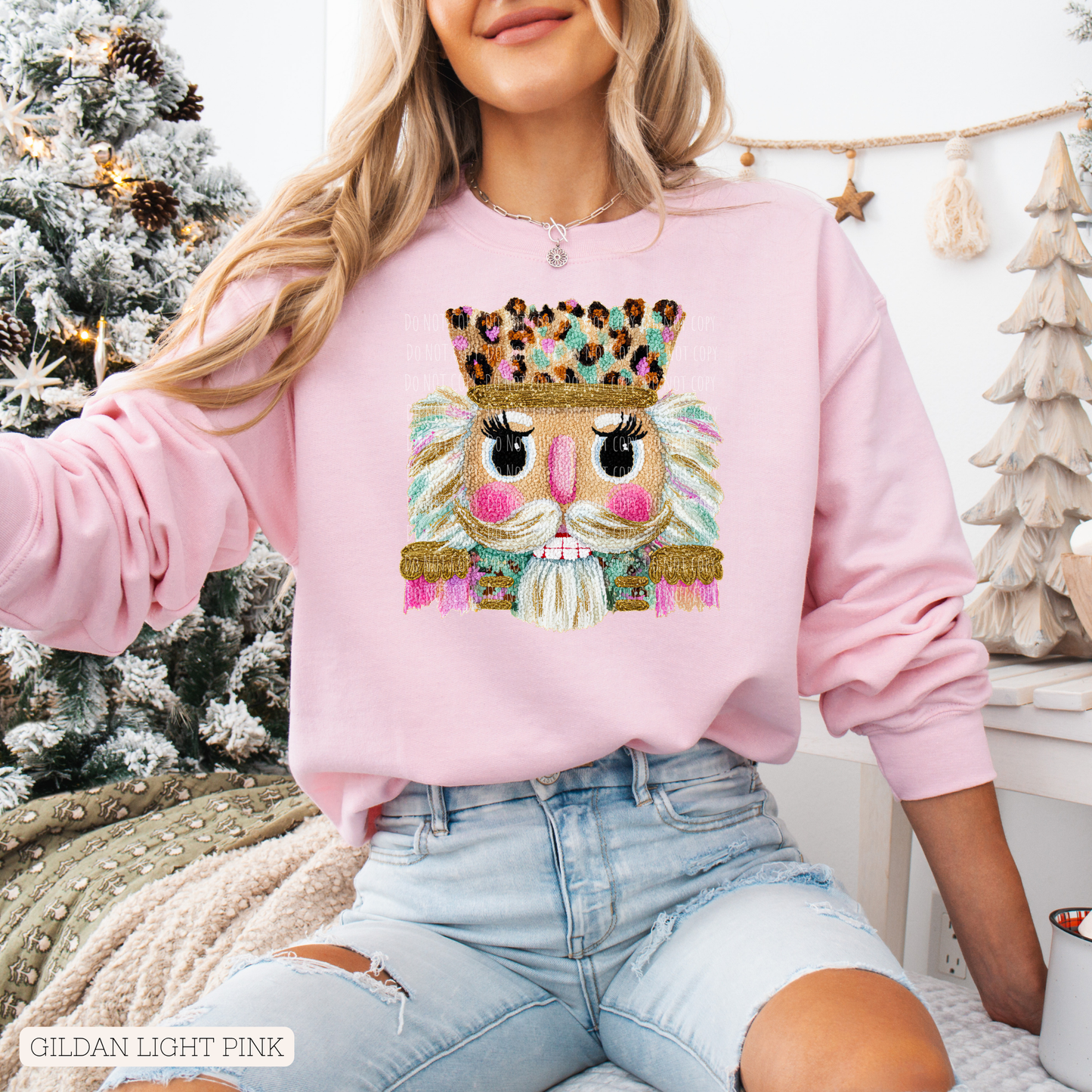 Faux Yarn Leopard Hat Nutcracker