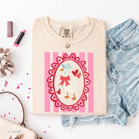 Valentine Goose Stripe Frame