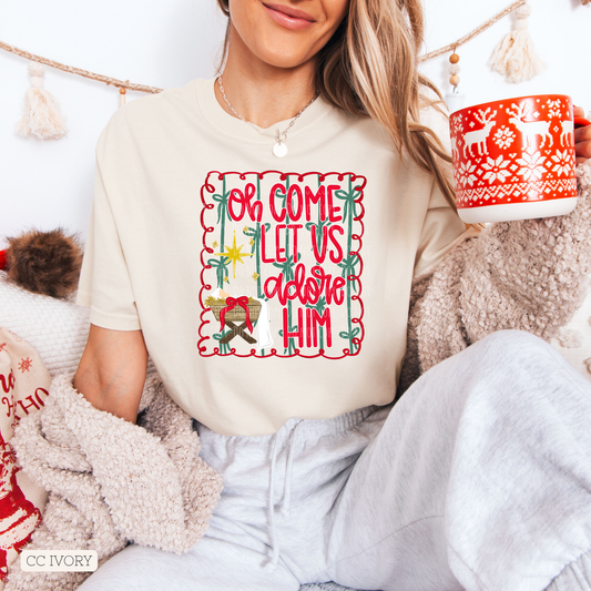 Oh Come Let Us Adore Him Doodle Frame