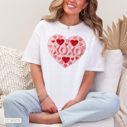 Faux Embroidery XOXO Heart