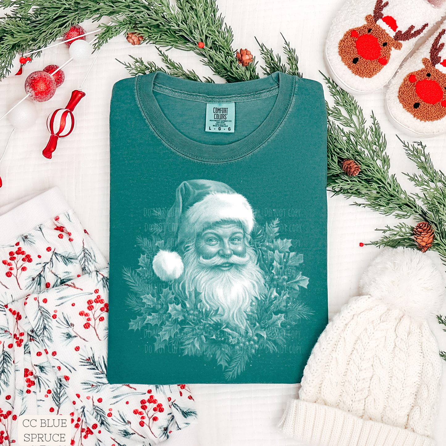 Halftone Santa Wreath