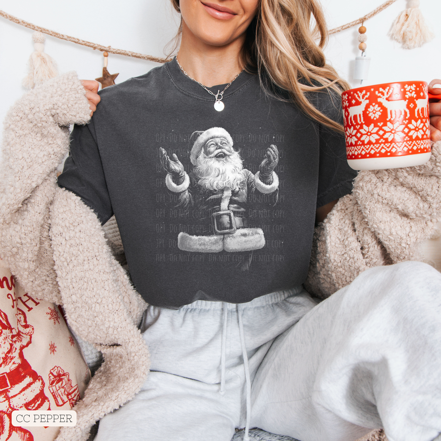 Half Tone Jolly Santa