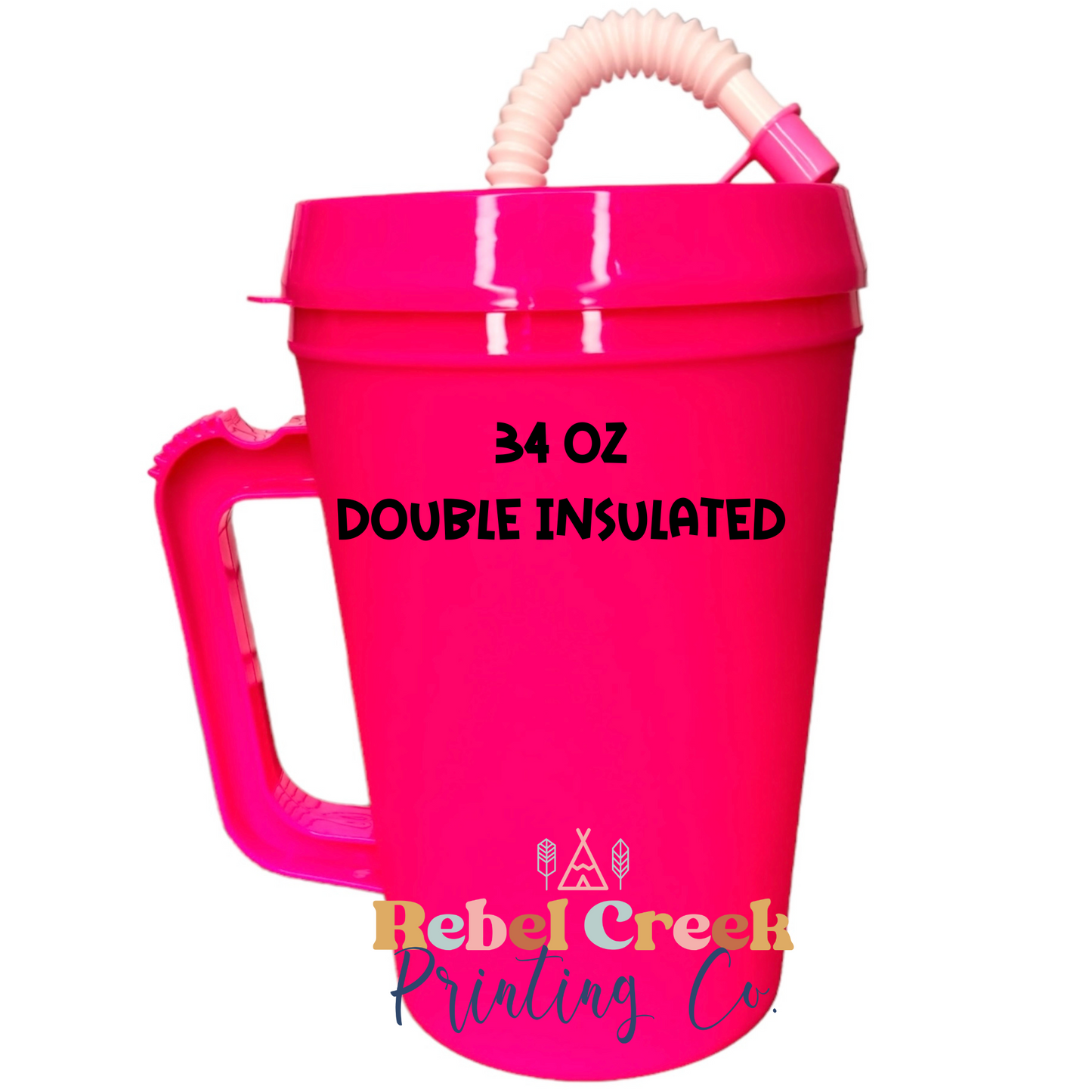 34oz Double Insulated Mug HOT PINK